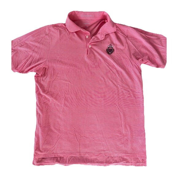 B. Draddy Sport Jimmy Stripe Polo Shirt Men’s Medium Pink/White Golf Performance - Picture 1 of 6